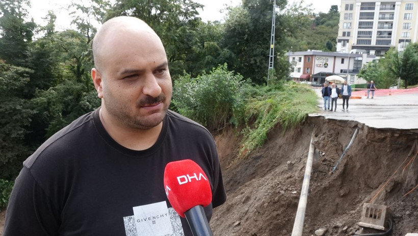 Saniyelerle gelen kurtuluş: Yol dere yatağına çöktü: Yer Karadeniz - Resim: 5