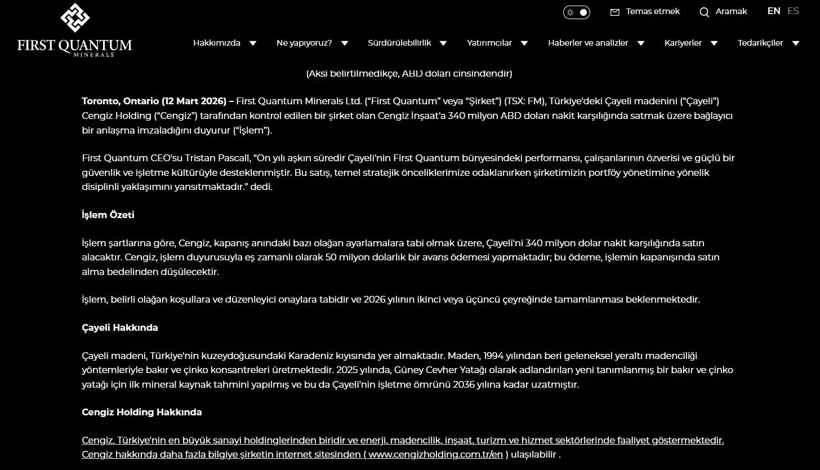 Cengiz Holding bir madene daha kondu: İki haftada milyarlarca dolarlık sözleşme imzalandı - Resim : 1
