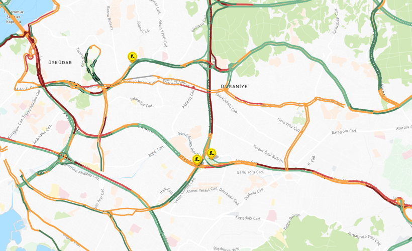 İstanbul'da trafik durumu: İlçe ilçe yoğunluk haritası (9 Eylül Çarşamba) - Resim: 4