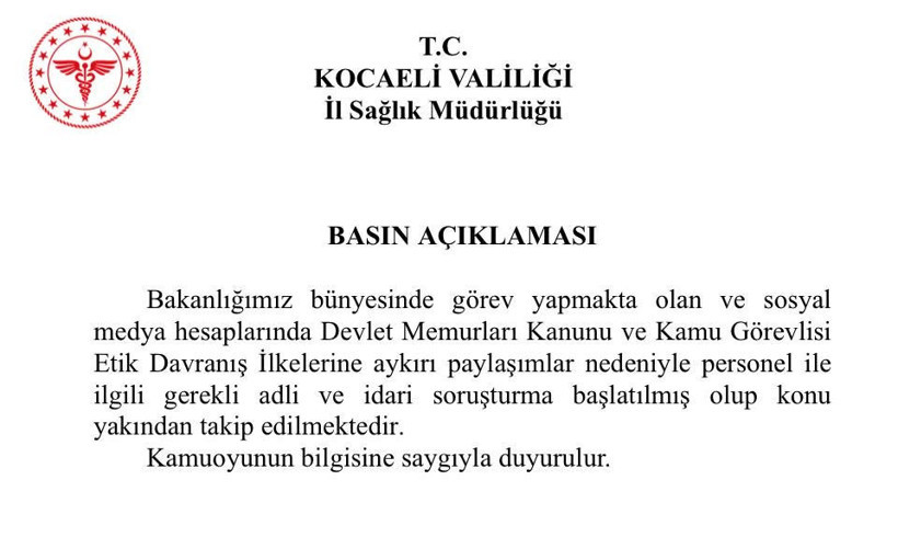 Tepki &ccedil;eken akıma kayıtsız kalınmadı: Kocaeli İl Sağlık M&uuml;d&uuml;rl&uuml;ğ&uuml; soruşturma başlattı - Resim : 1