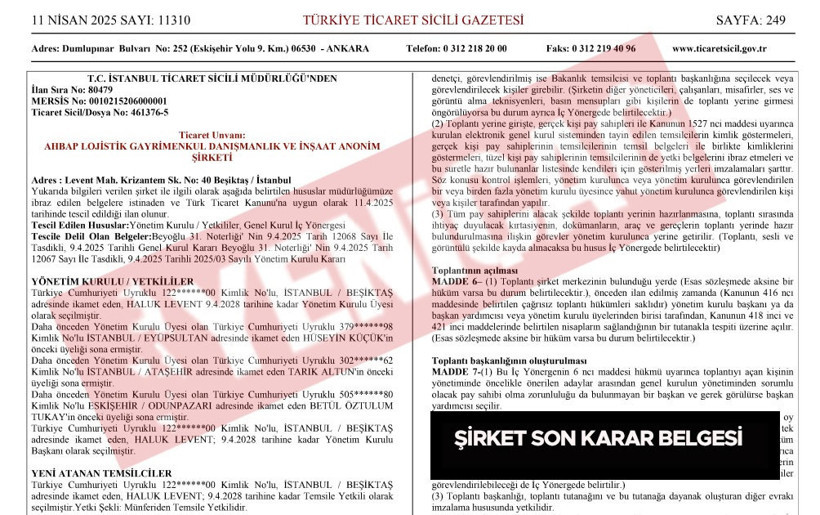 İşte Haluk Levent’in kurduğu şirketin belgeleri: 2025’te ne oldu? - Resim : 3