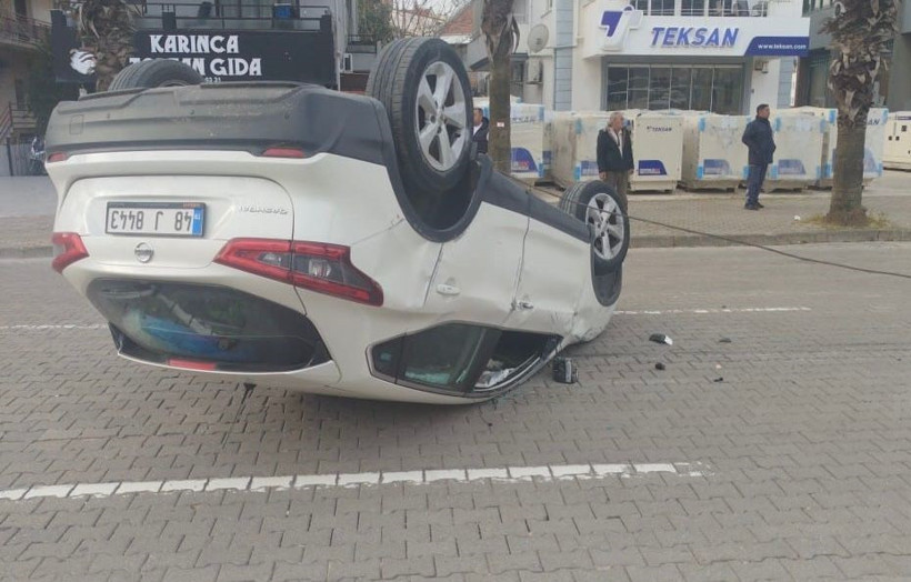 Alkol şişede durduğu gibi durmadı: Virajı alamayarak takla attı - Resim : 1