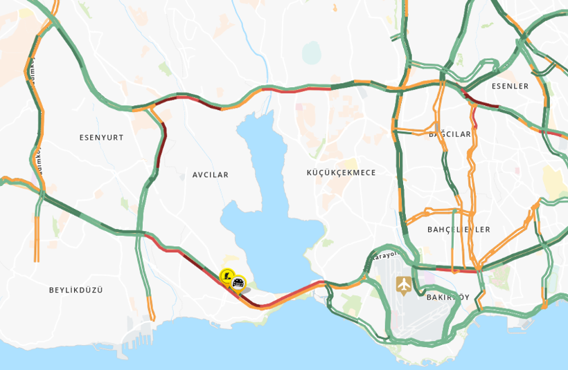 İstanbul'da trafik durumu: İlçe ilçe yoğunluk haritası (9 Eylül Çarşamba) - Resim: 8