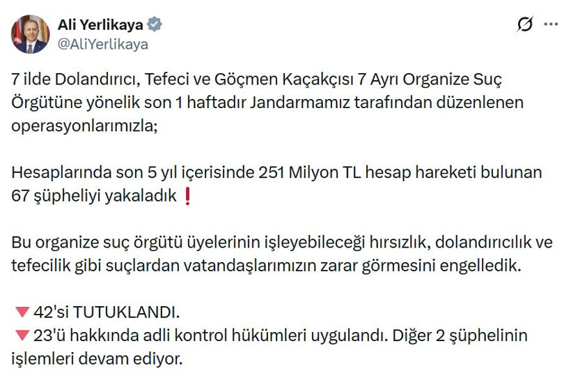 7 ayrı su&ccedil; &ouml;rg&uuml;t&uuml; &ccedil;&ouml;kertildi! 67 kişi yakaladı - Resim : 4