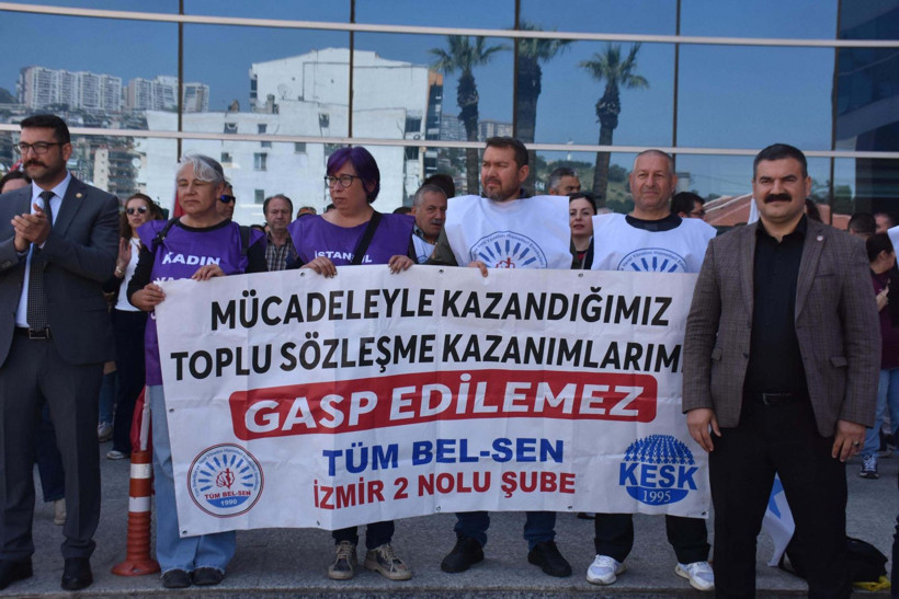 Bayraklı'da memurların eylemi devam ediyor - Resim: 3