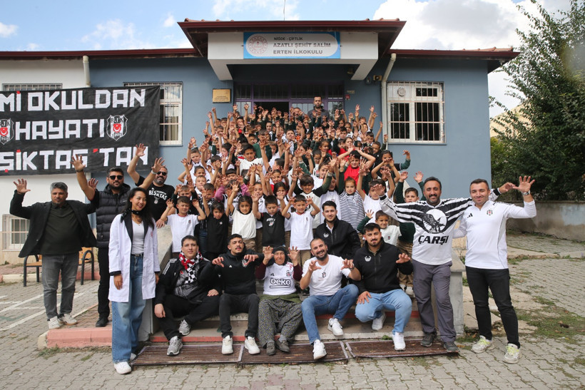 Beşiktaş taraftarlarından Niğde'de anlamlı hareket: Öğrencilerin yüzü güldü - Resim : 1