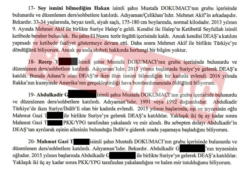 İtirafçı isim isim anlattı: İşte belgelerle Türkiye’deki IŞİD’çilerin listesi - Resim : 3