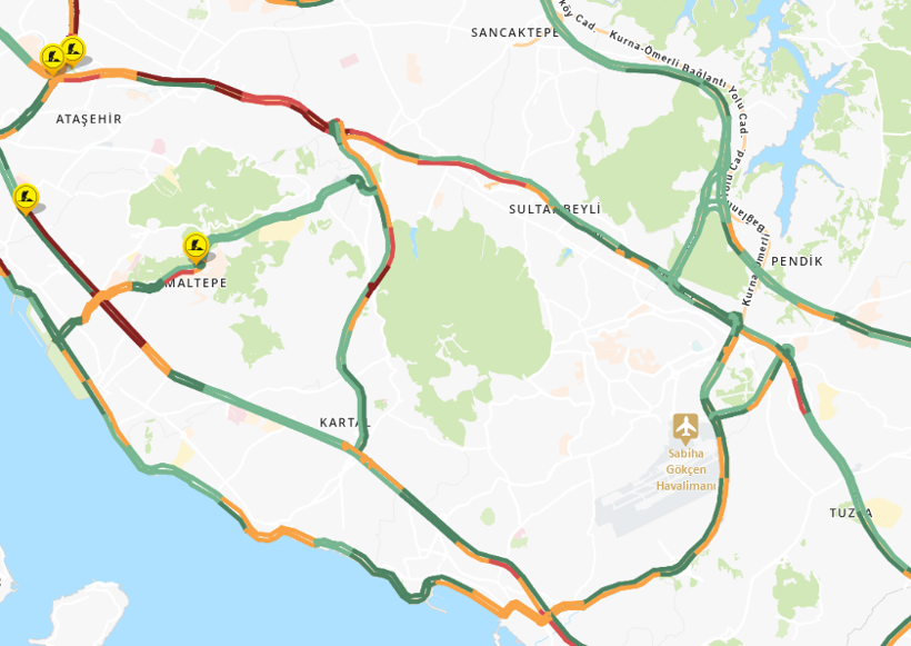 İstanbul'da trafik durumu: İlçe ilçe yoğunluk haritası (9 Eylül Çarşamba) - Resim: 5