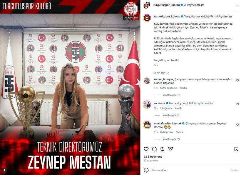 Türk futbolunda ezber bozan tarihi imza: 22 yaşındaki Zeynep Mestan teknik direktör oldu - Resim: 1