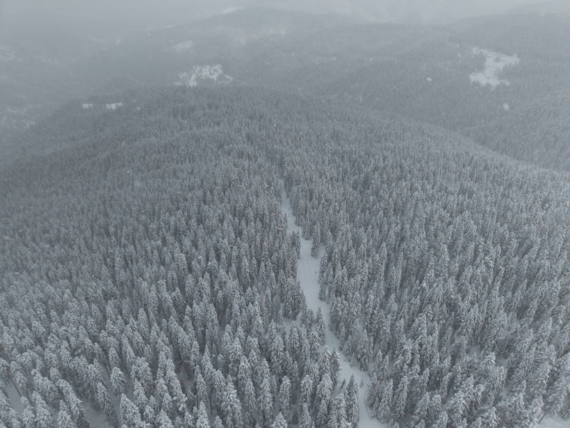Gökyüzünden Ilgaz manzaraları: Sis ve karın muhteşem dansı - Resim : 1