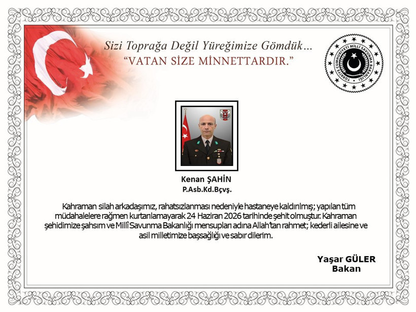Milli Savunma Bakanlığı Fırat Kalkanı b&ouml;lgesinde 1 askerin şehit olduğunu duyurdu - Resim : 1