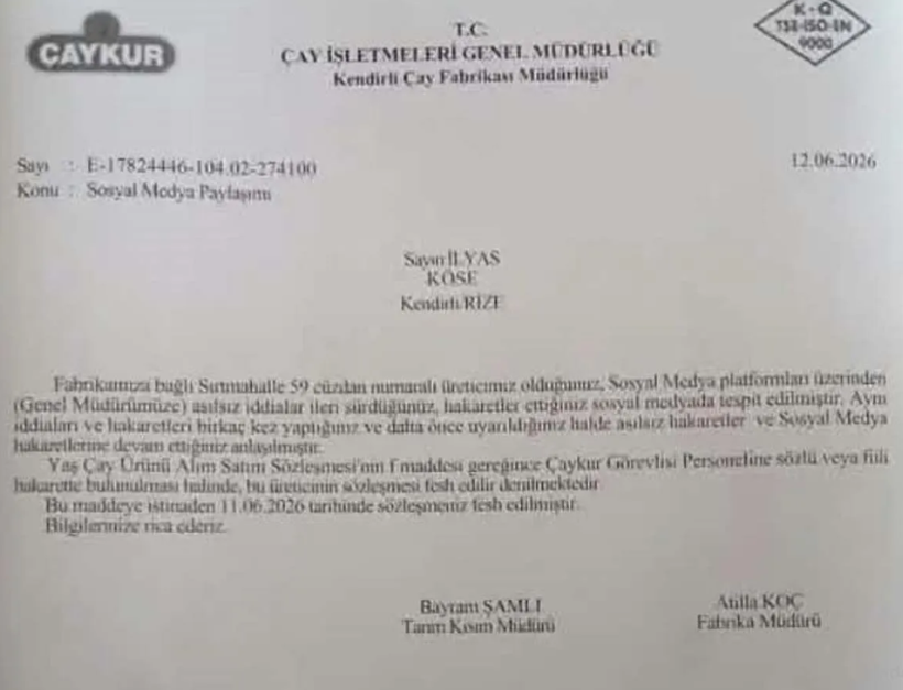 Belge ortaya çıktı: Üretici müdürü eleştirdi, ÇAYKUR çay almayı kesti - Resim : 2