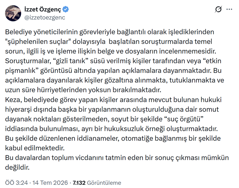 İzzet Özgenç: "Belediye davalarından adalet çıkmaz" - Resim : 1