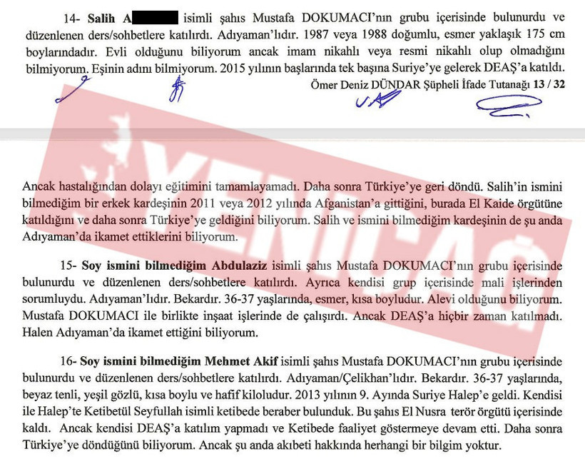İtirafçı isim isim anlattı: İşte belgelerle Türkiye’deki IŞİD’çilerin listesi - Resim : 4