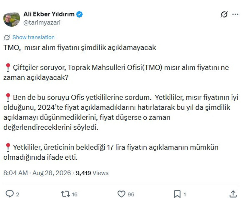 Mısır üreticisine TMO'dan kötü haber: Alım fiyatı bekleyenler dikkat - Resim : 2