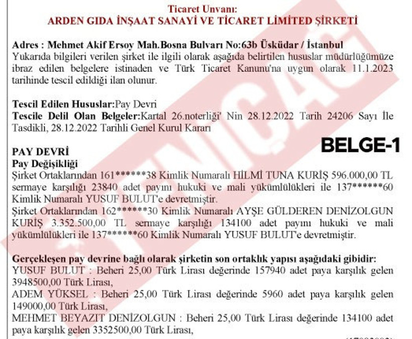 Süleymancıların aile şirketinin isim isim belgeleri - Resim : 2