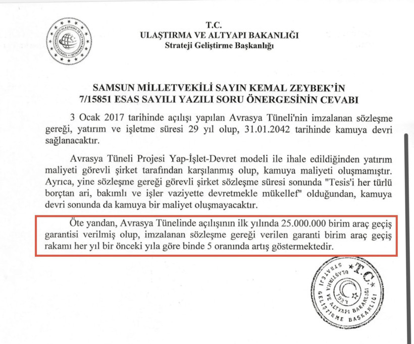 CHP'li isim belgeleri paylaştı: Avrasya Tüneli’nde geçiş garantisinin aşılmasına rağmen fiyat farkı ödendi - Resim : 4