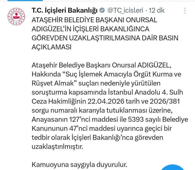 Onursal Adıgüzel görevden uzaklaştırıldı - Resim : 1