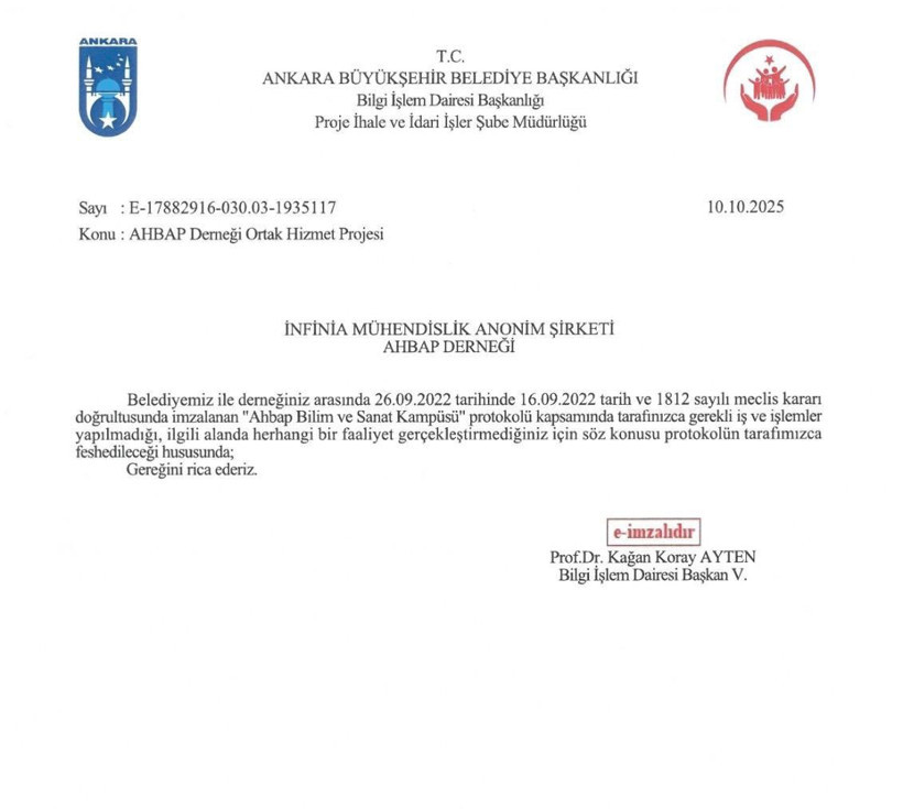 Ankara Büyükşehir'den “AHBAP ile işbirliği” tartışmalarına yanıt: Belgeler paylaşıldı - Resim : 2