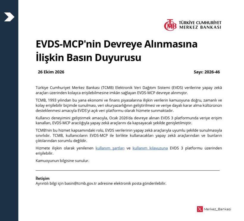 Merkez Bankası EVDS verileri için yapay zekayı kullanıma sundu - Resim : 1