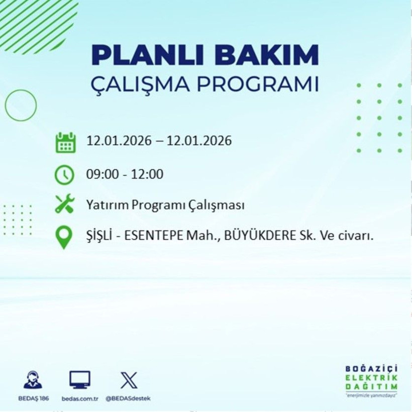 BEDAŞ'tan 1 Mart açıklaması: İstanbul’da ışıklar sönüyor: Hangi ilçeler karanlıkta kalacak? - Resim: 14