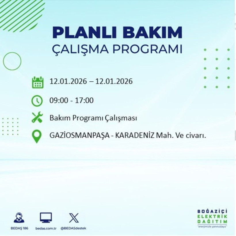 BEDAŞ'tan 1 Mart açıklaması: İstanbul’da ışıklar sönüyor: Hangi ilçeler karanlıkta kalacak? - Resim: 12
