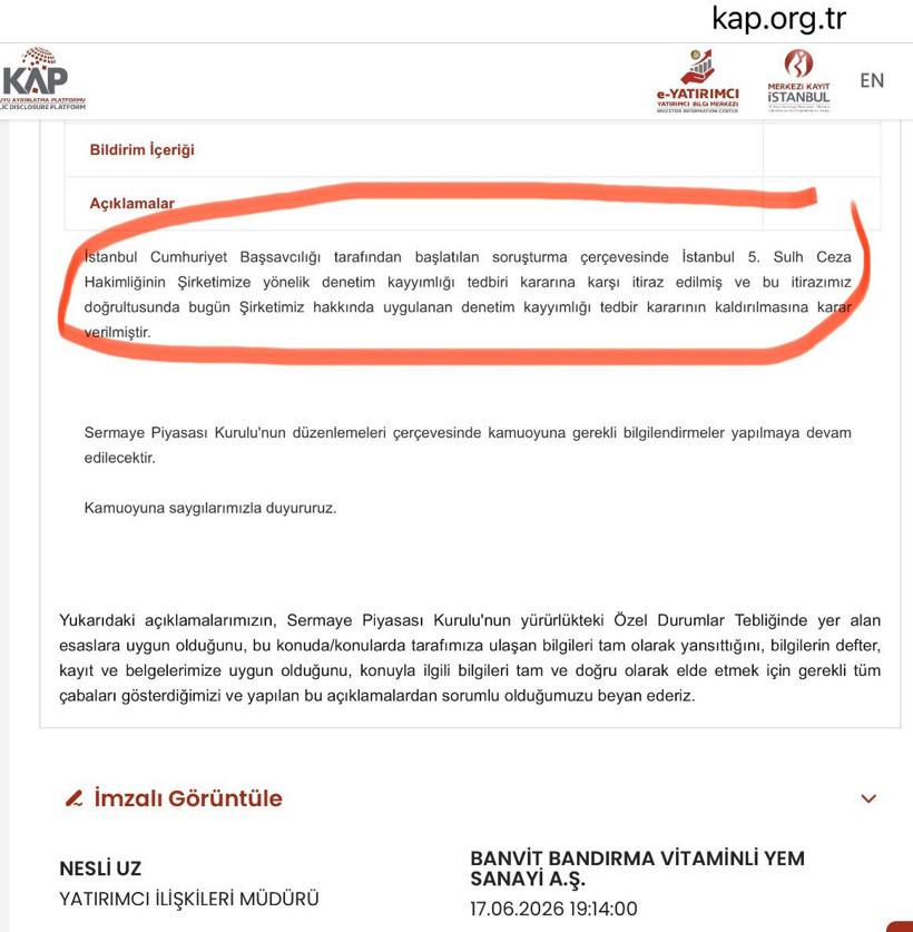 Banvit'in itirazı sonuç verdi: Kayyım kararı kaldırıldı - Resim : 2