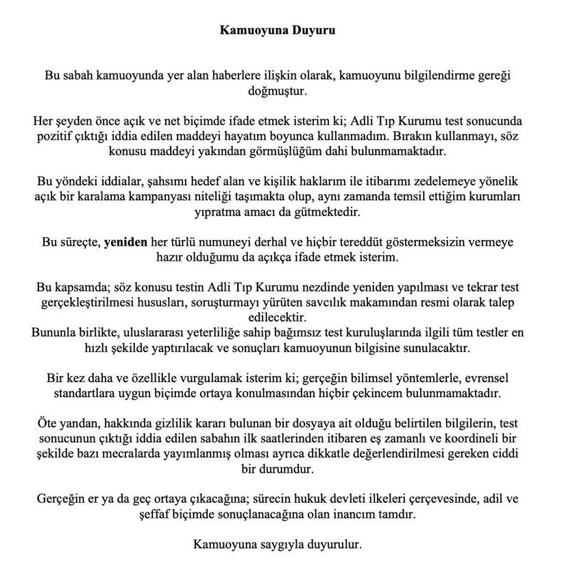 Sadettin Saran’dan ilk açıklama: Uyuşturucu testi pozitif çıkmıştı - Resim : 1
