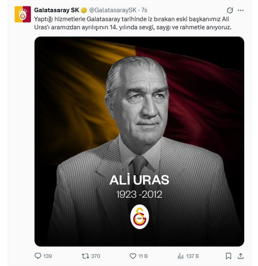 Galatasaray’dan Ali Uras için anma - Resim : 1