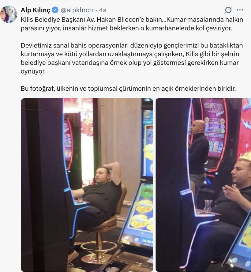 Erdoğan’ın onayı bekleniyordu: Kilis Belediye Başkanı Bilecen'in kumarhanede görüntüri ortaya çıktı - Resim : 1