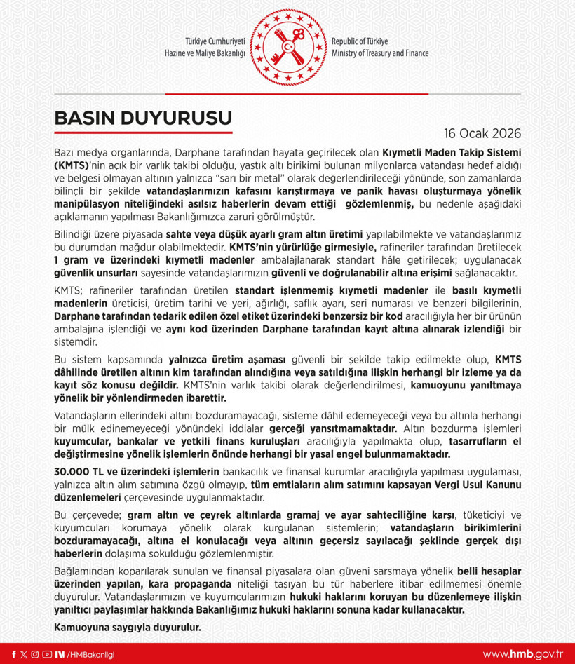 Bakanlık ve kuyumculardan altında nakit alım a&ccedil;ıklaması - Resim : 2