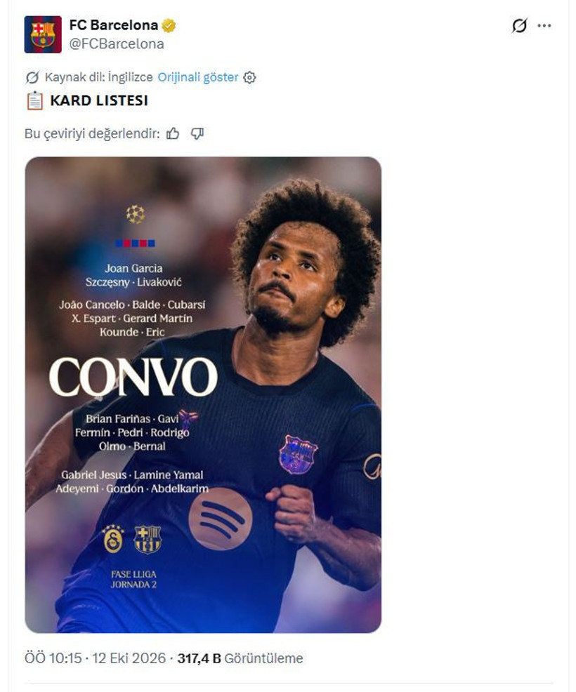 Barcelona'nın Galatasaray maçı kafilesi belli oldu: 4 yıldız kadro dışı - Resim : 3