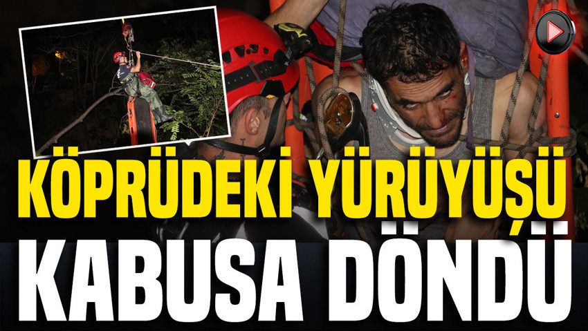 Serdengeçti Parkı'nda köprüden düşen adam 2 saatlik çalışmayla kurtarıldı