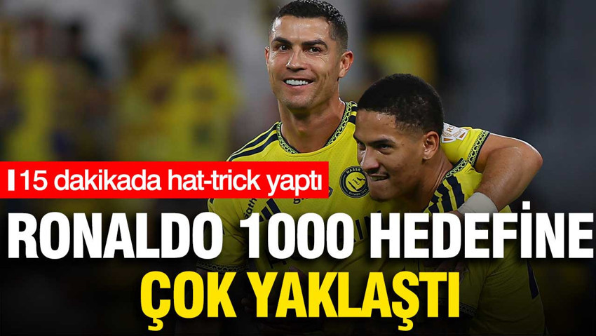 Ronaldo Al Kholood karşısında hat-trick yaparak 1000 gole ulaşma hedefini 15'e düşürdü