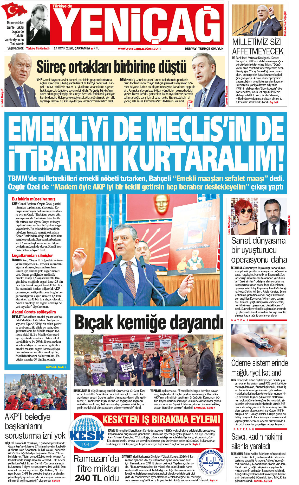 14 Ocak 2026 Çarşamba