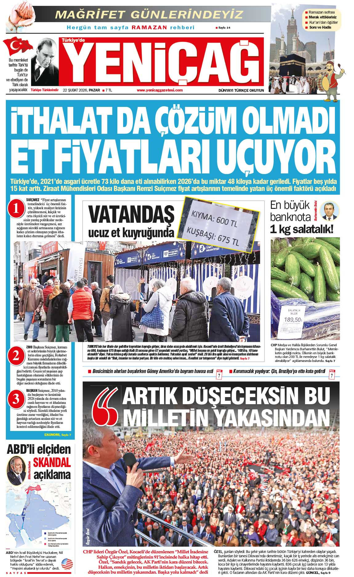 22 Şubat 2026 Pazar