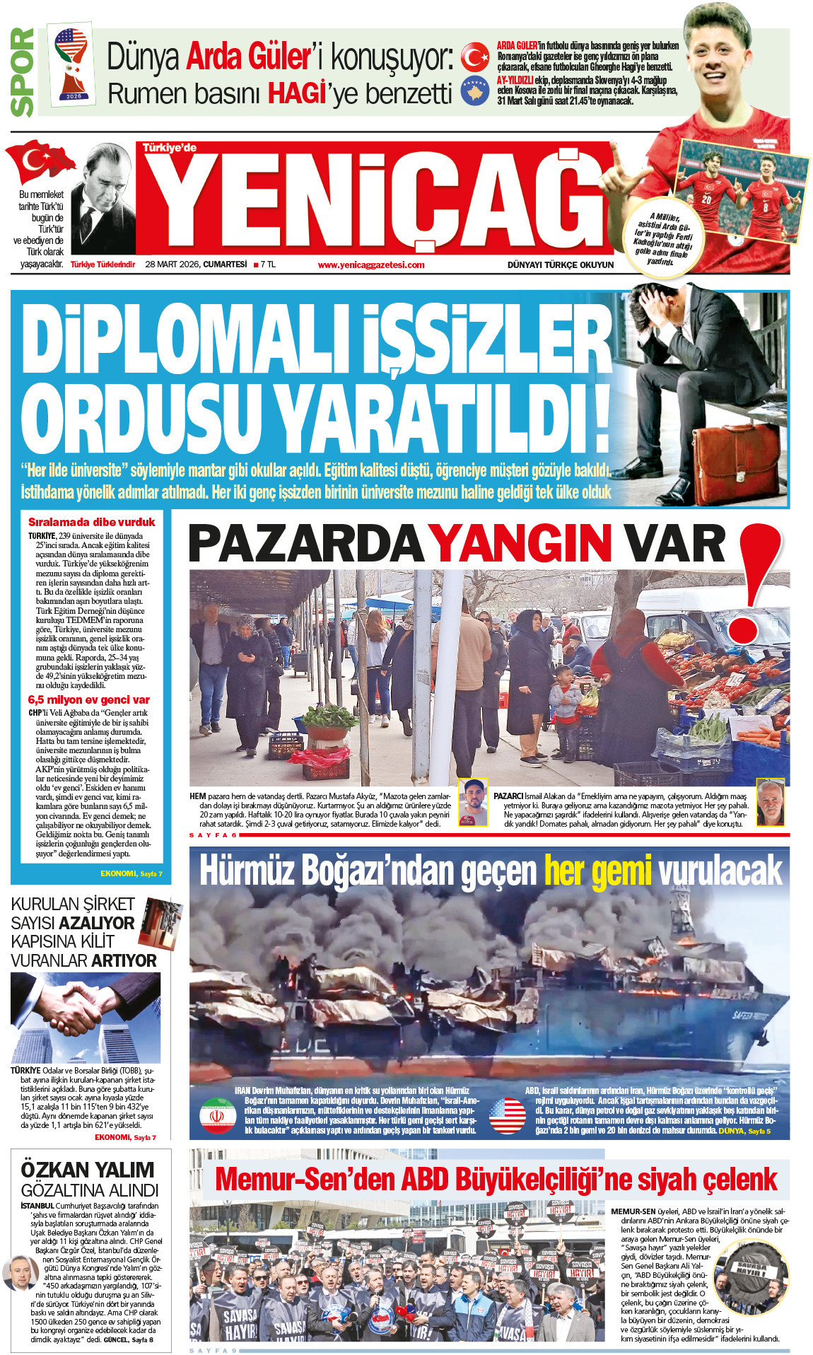 28 Mart 2026 Cumartesi