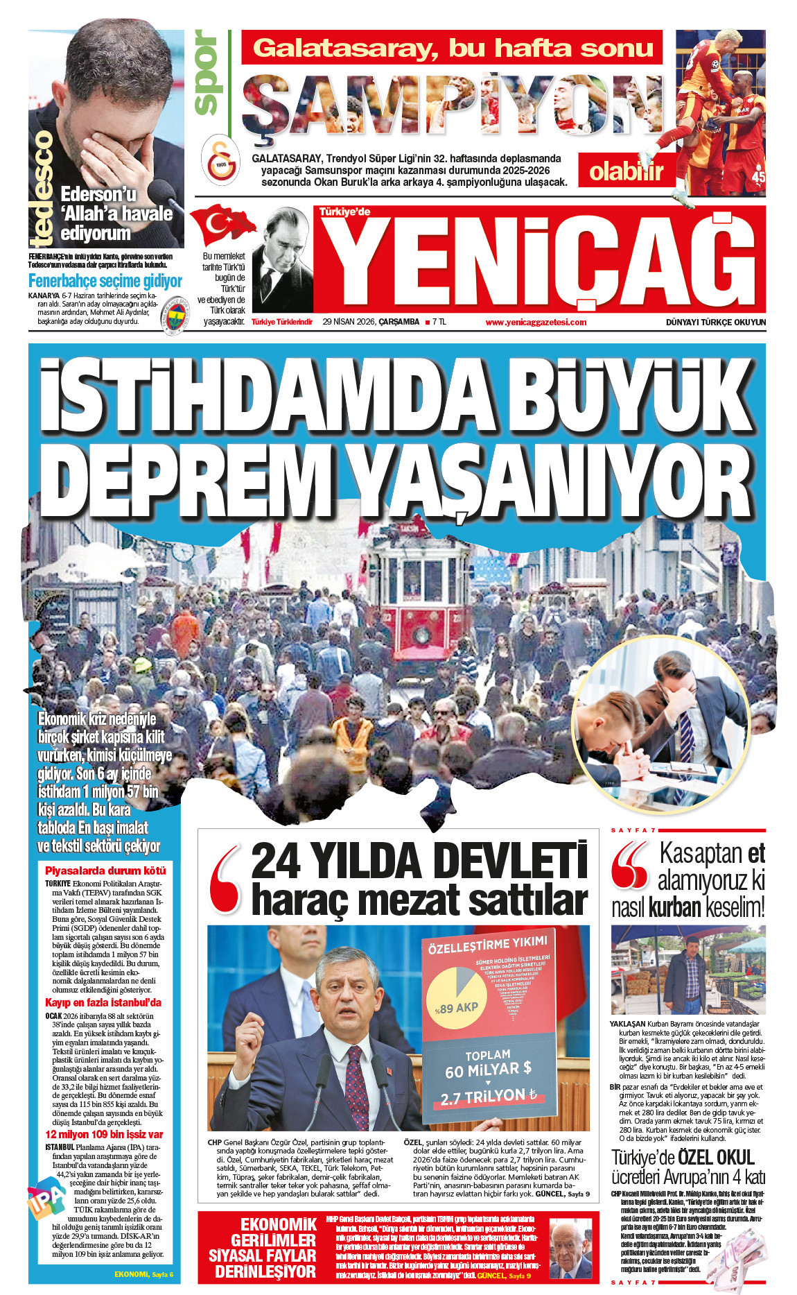 29 Nisan 2026 Çarşamba