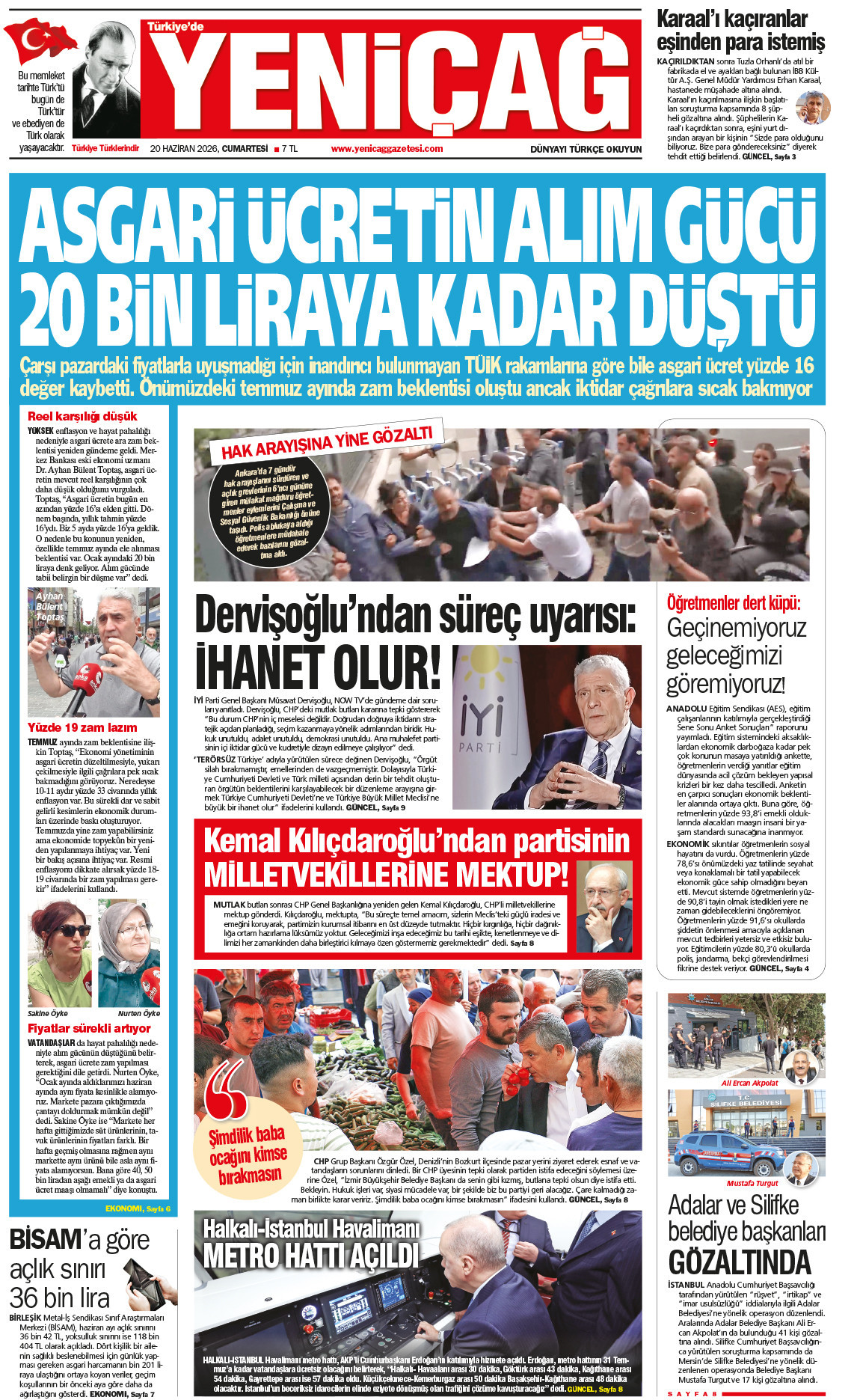 20 Haziran 2026 Cumartesi