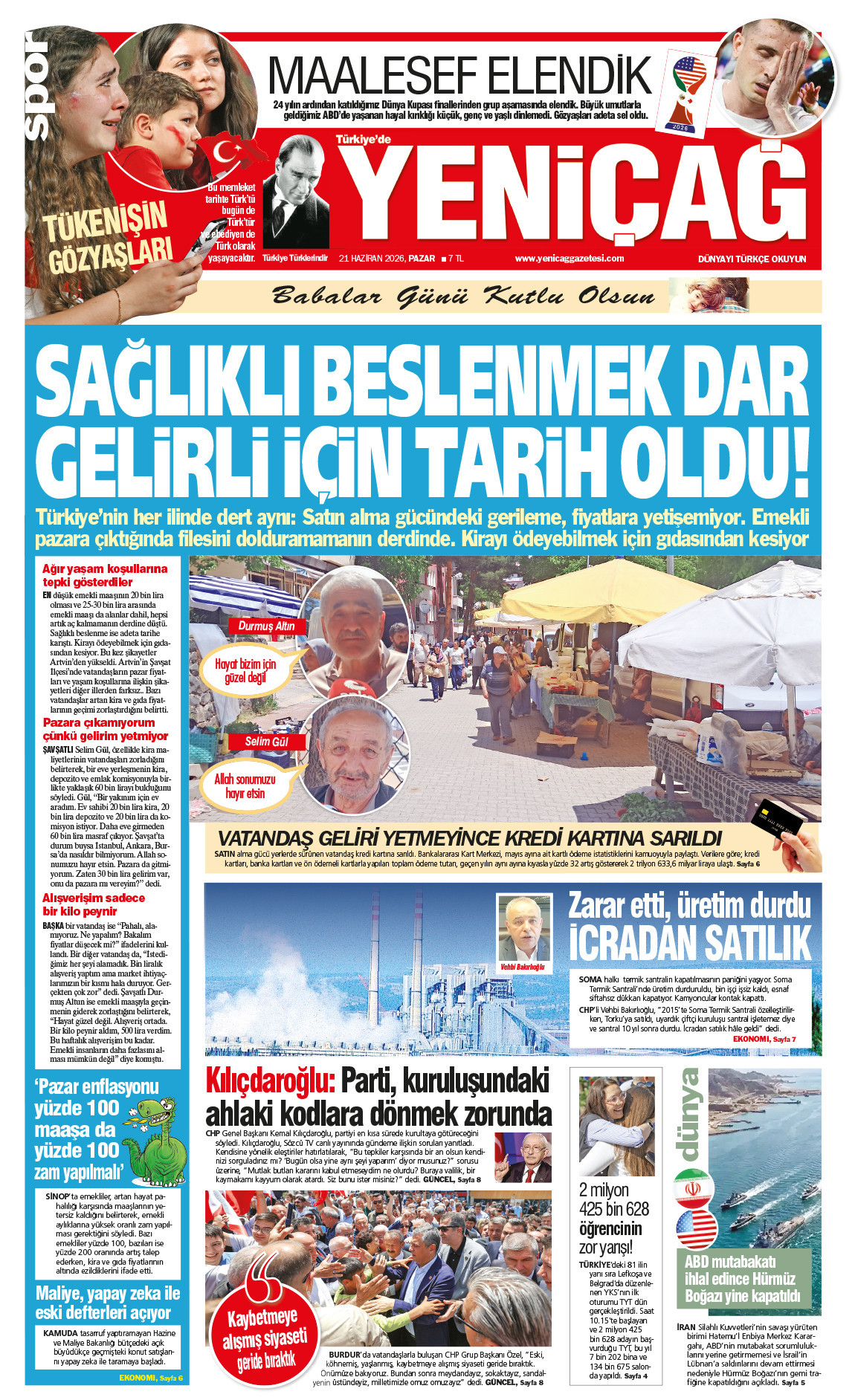 21 Haziran 2026 Pazar