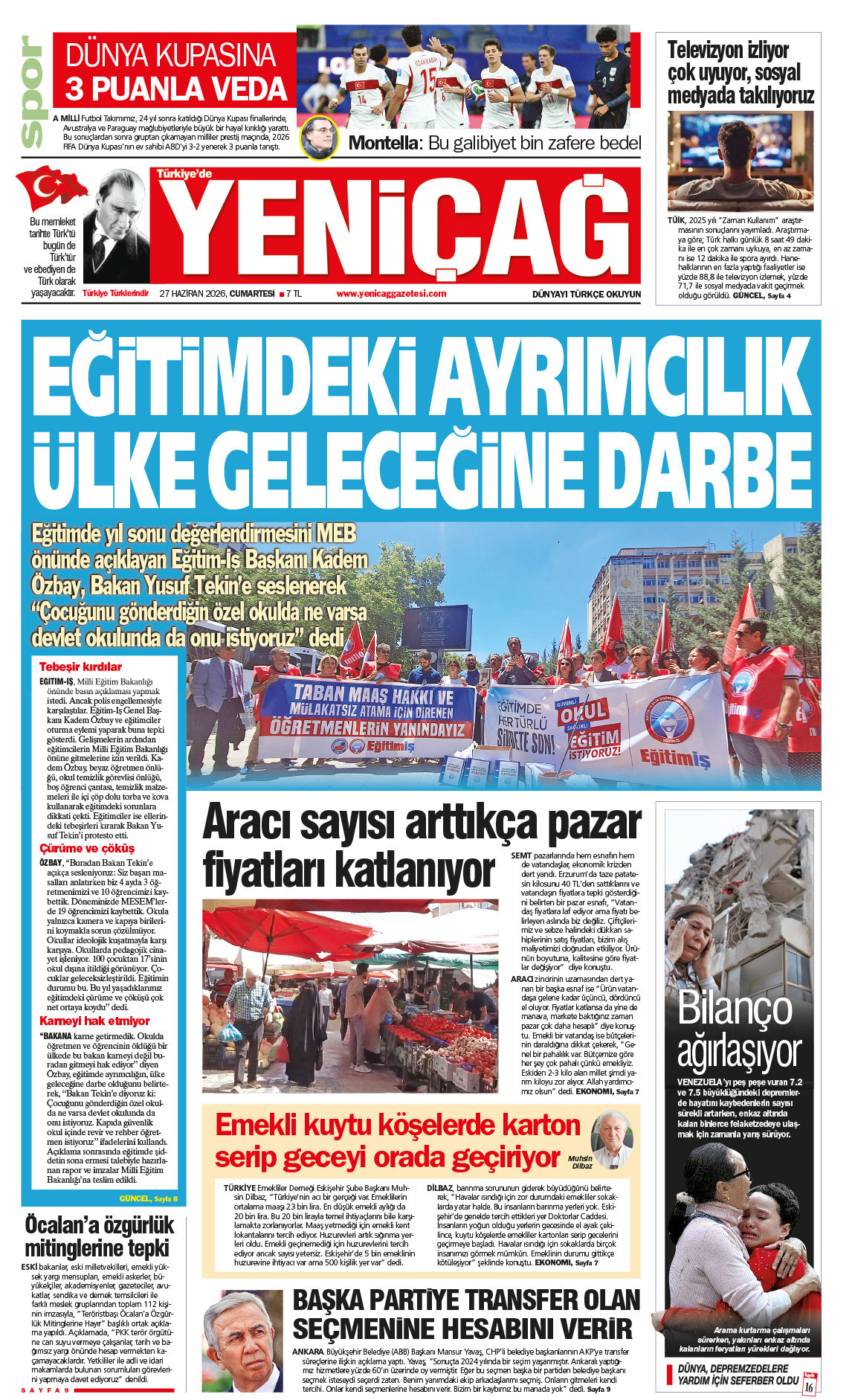 27 Haziran 2026 Cumartesi