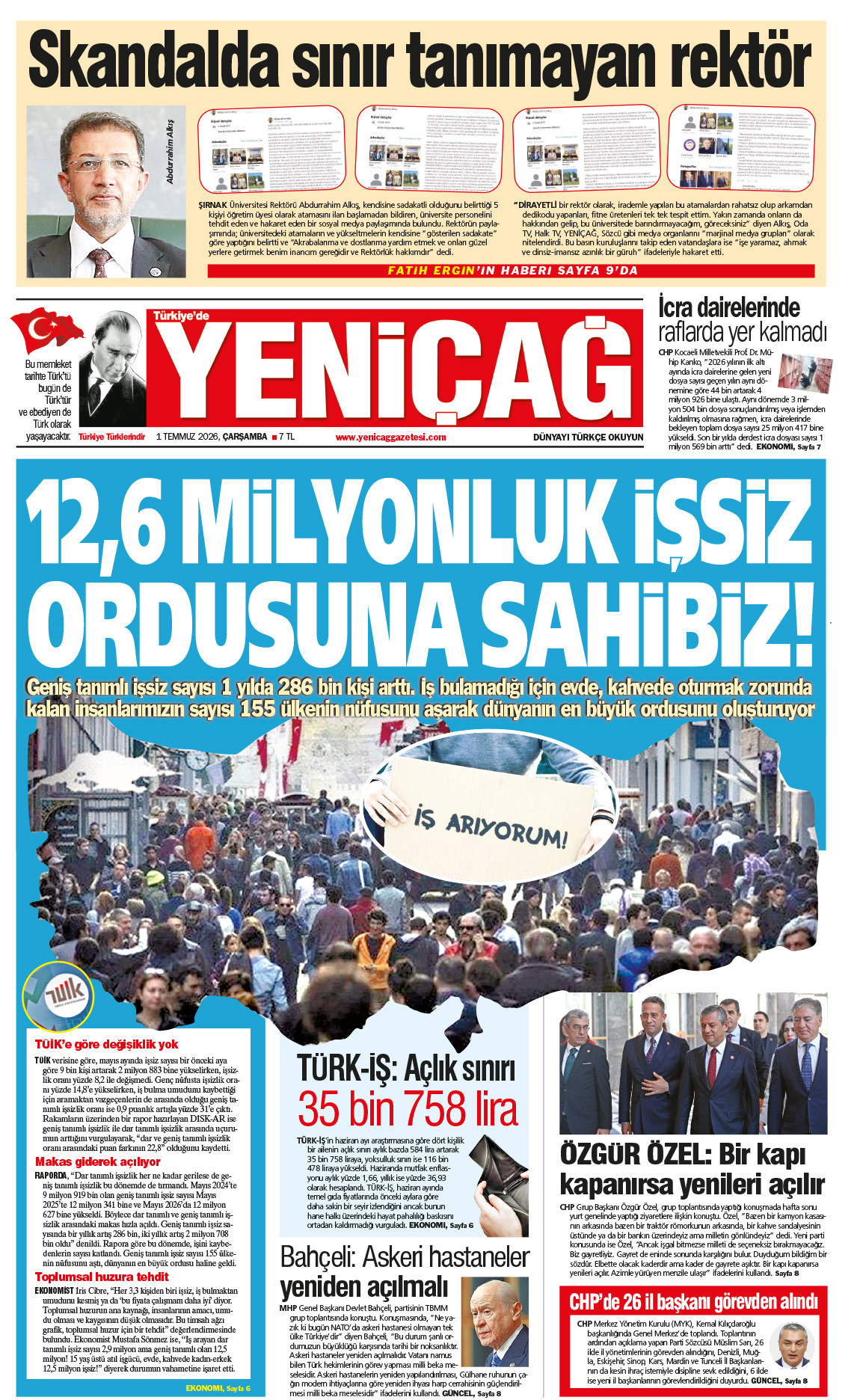 1 Temmuz 2026 Çarşamba