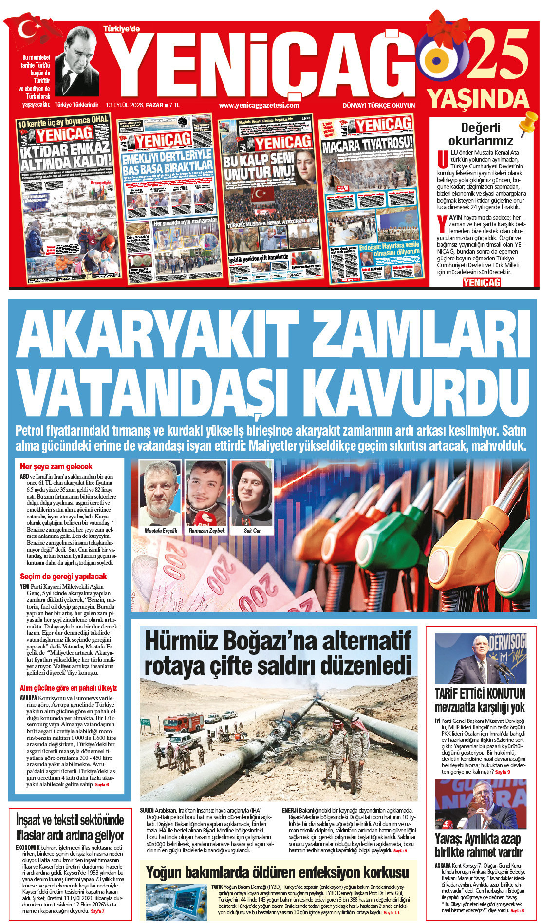 13 Eylül 2026 Pazar