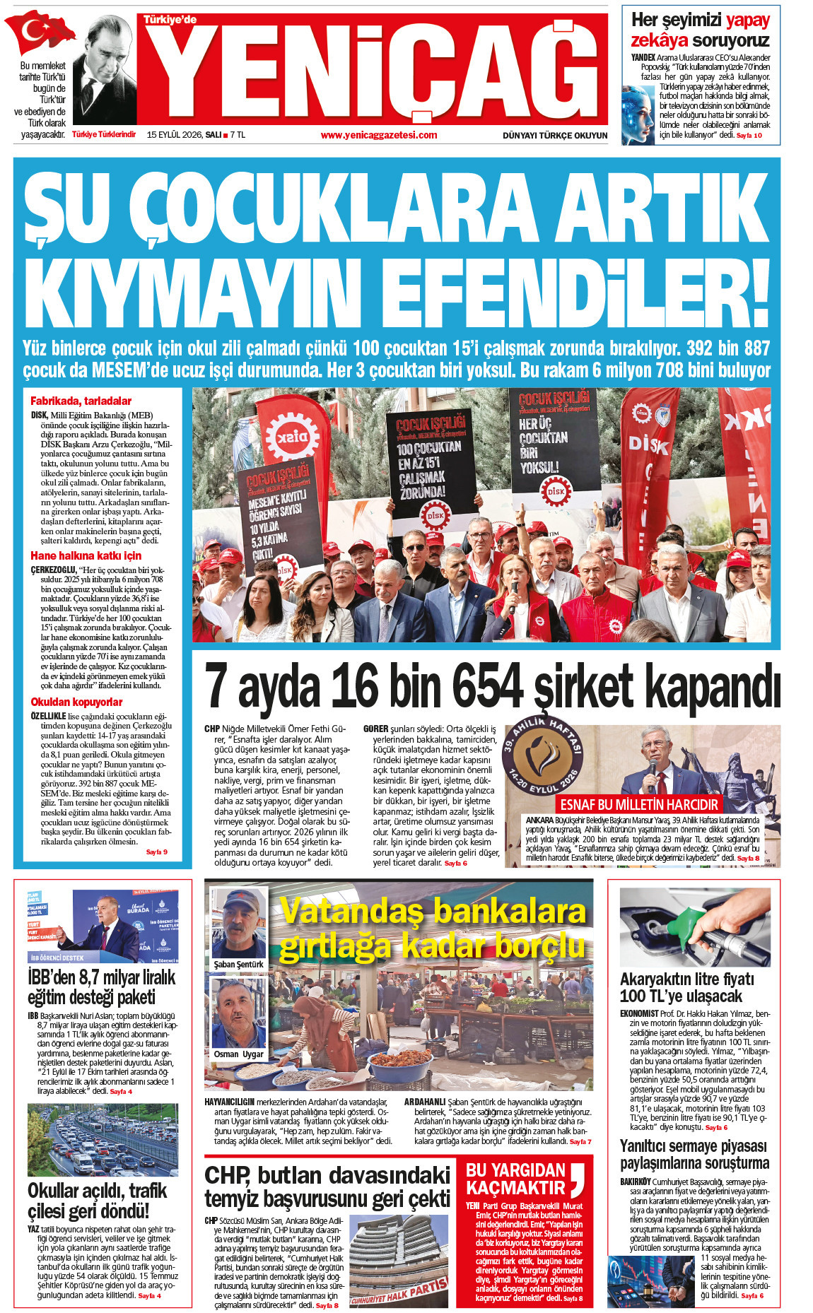 15 Eylül 2026 Salı
