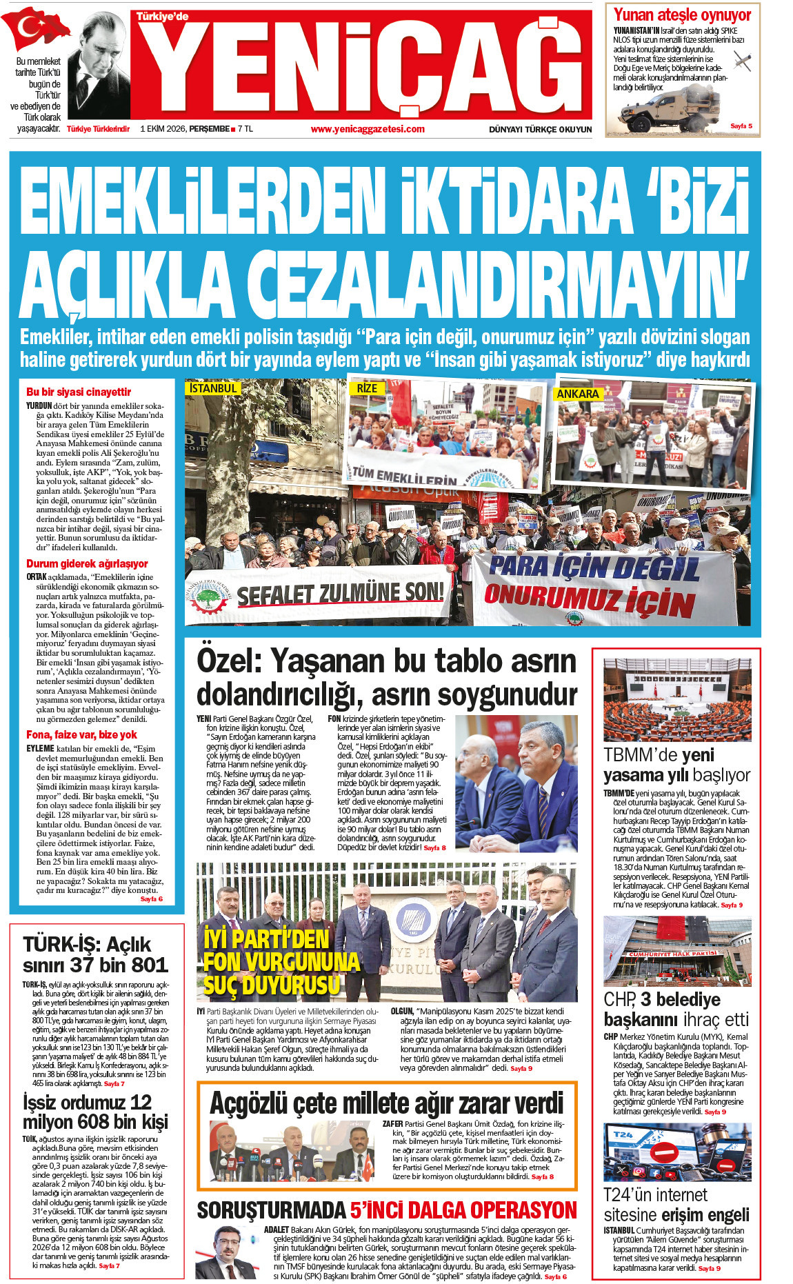 1 Ekim 2026 Perşembe