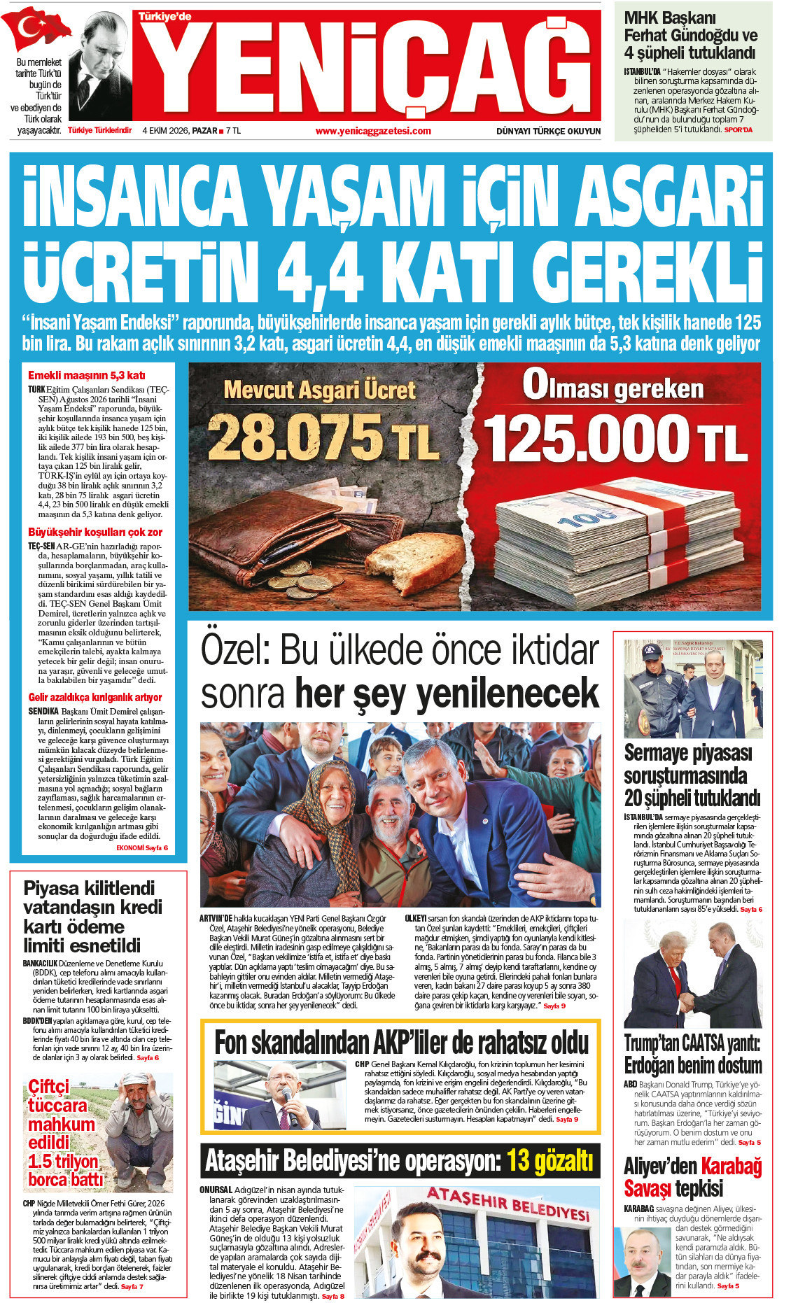4 Ekim 2026 Pazar