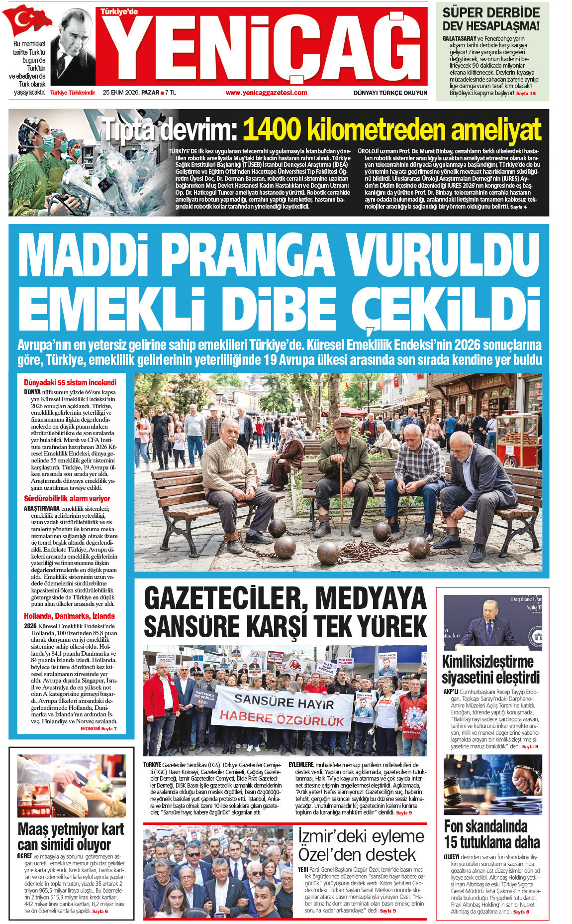 25 Ekim 2026 Pazar