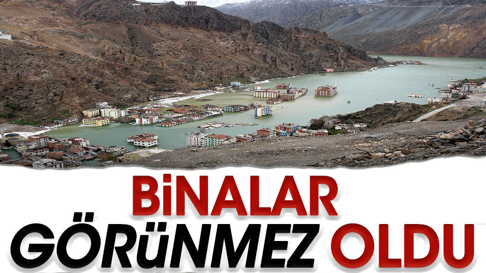 Yusufeli Barajı'nda su seviyesi 91 metre oldu! Binalar görünmez oldu - Resim: 1