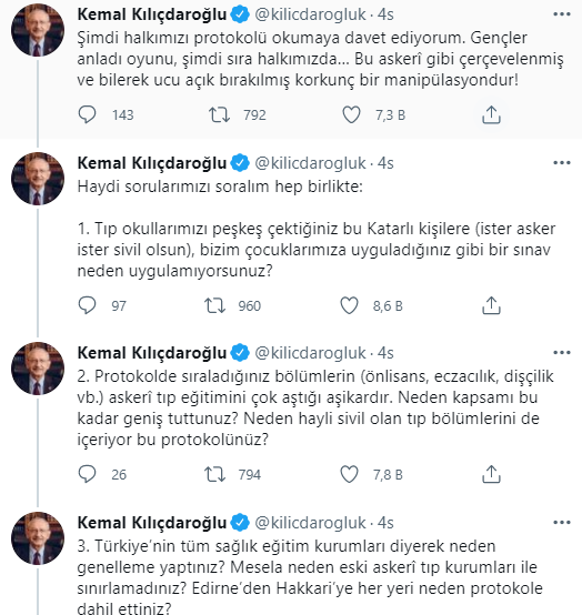 CHP Lideri Kılıçdaroğlu’ndan hükümete 6 Katar sorusu - Resim : 1