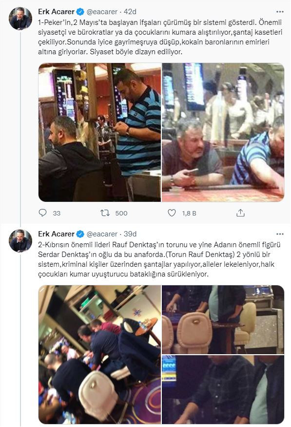 Erk Acarer Rauf Denktaş’ın torununun kumarhane görüntülerini yayınladı - Resim : 2
